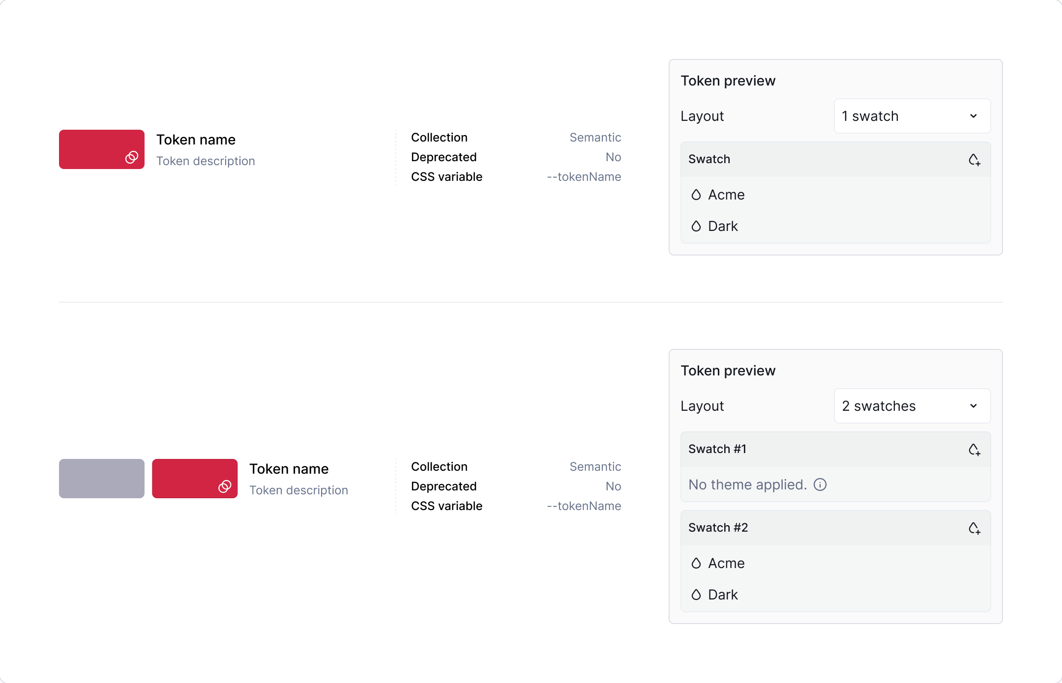 Theme token - Swatches