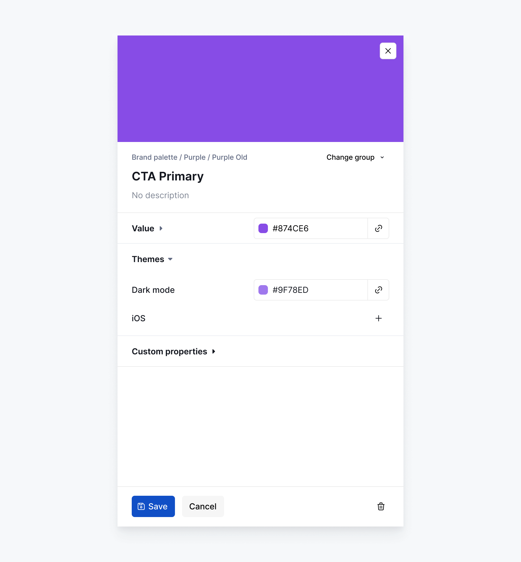 Themes: Edit theme token