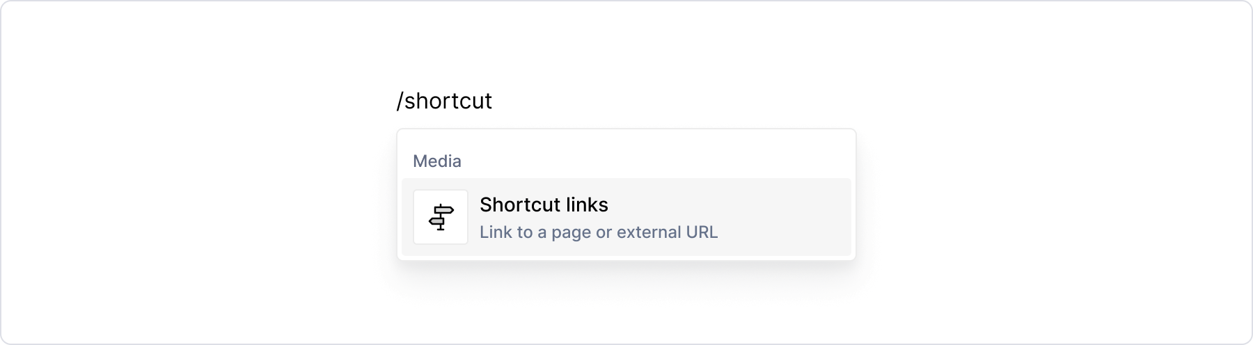 Shortcut / menu
