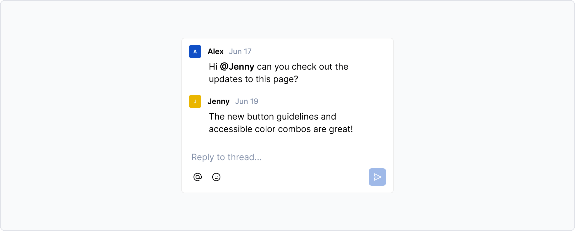 Comments - react & reply