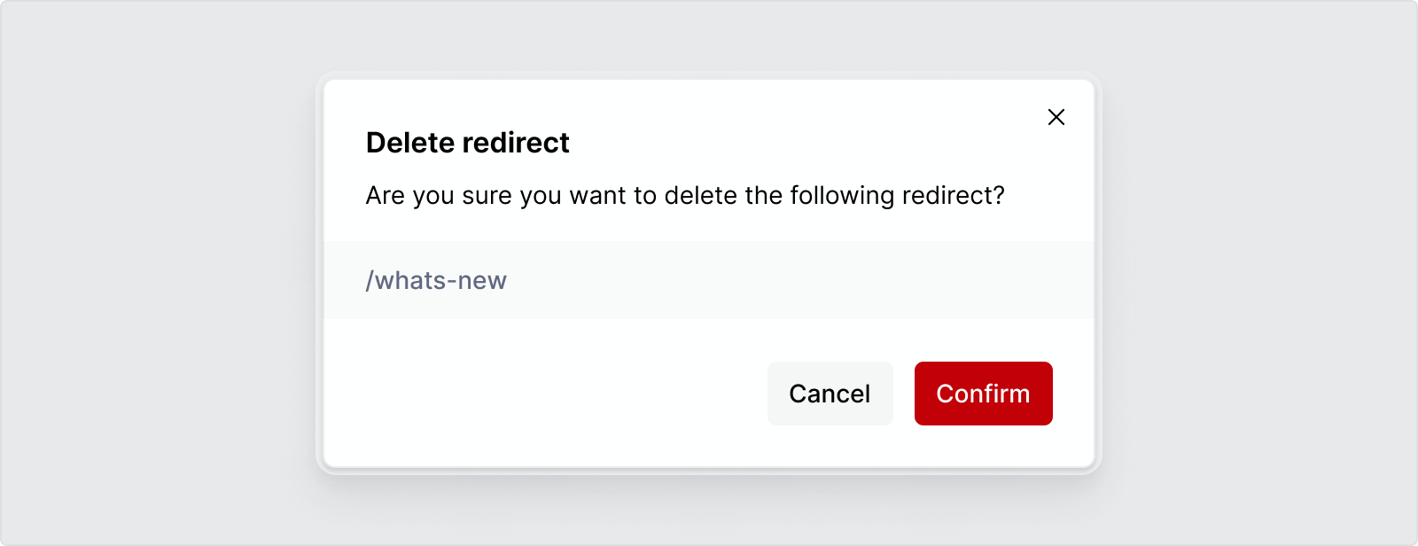 Deleting a redirect