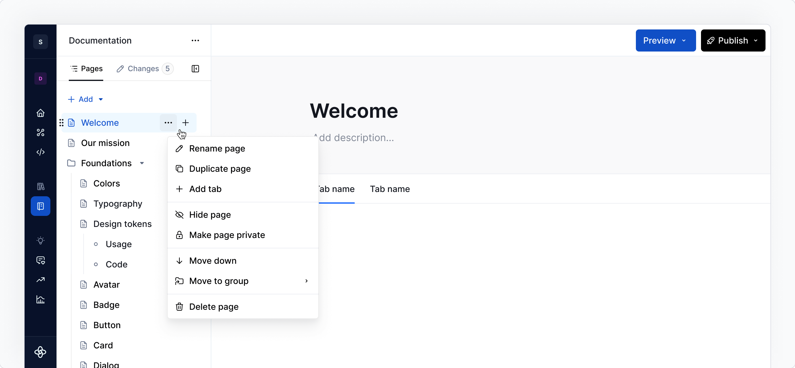 Pages / Edit a page