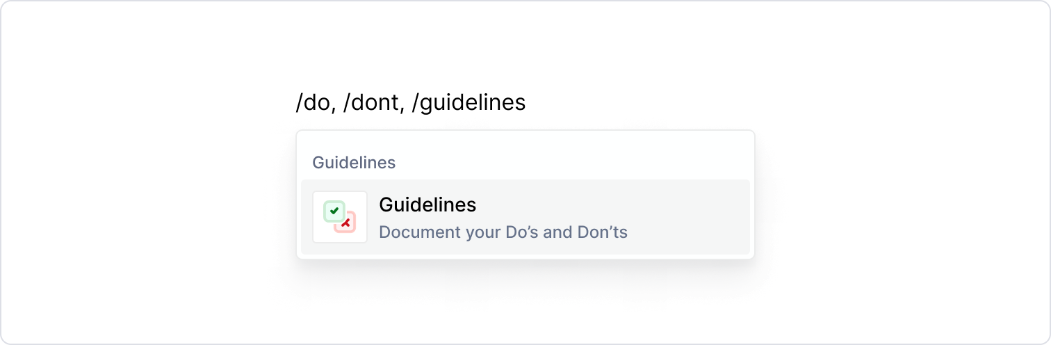 Guidelines block - menu