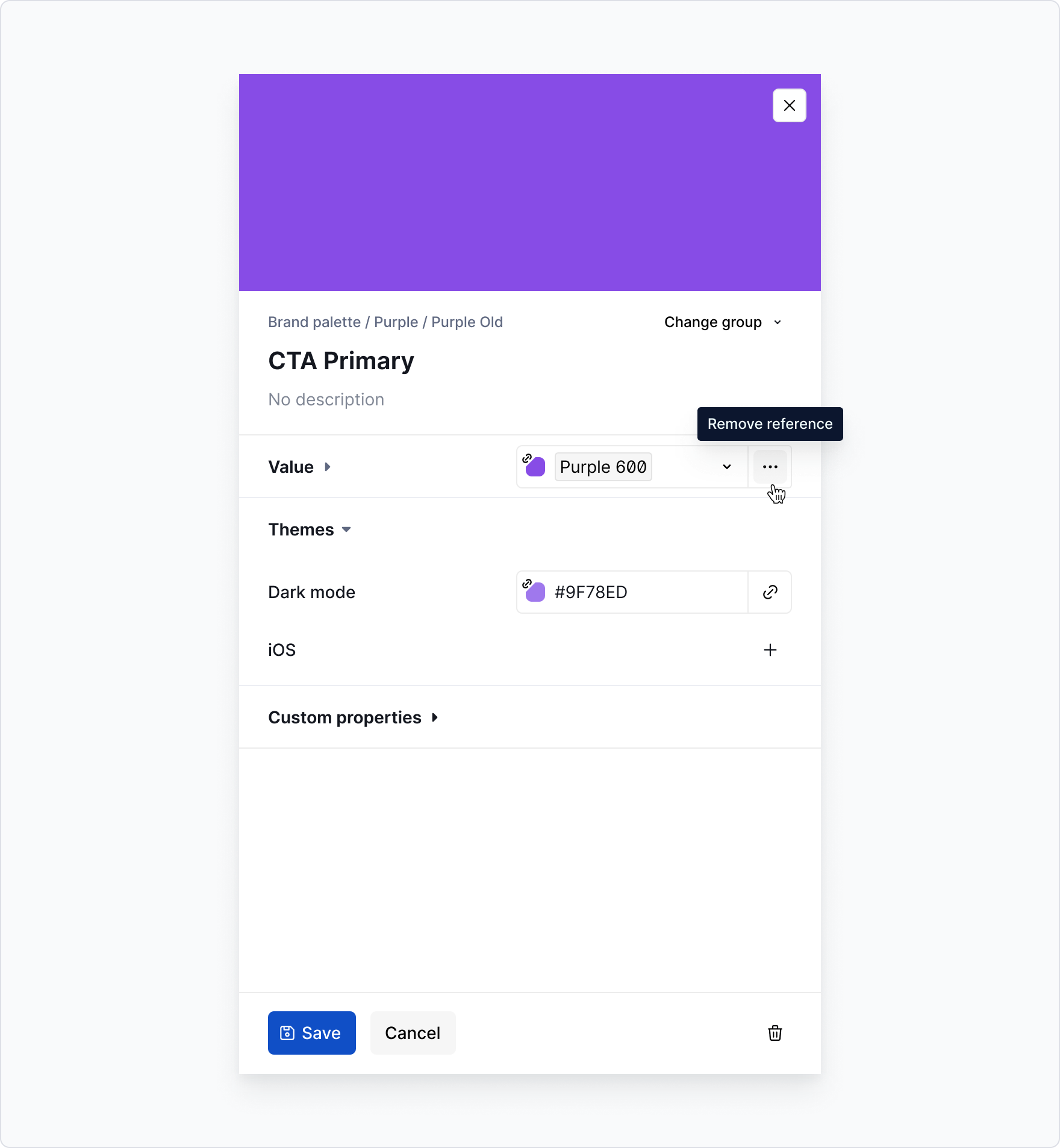 Tokens: Remove reference