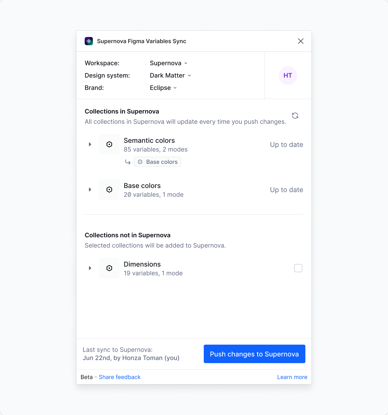 New feature - Figma Variables — after sync