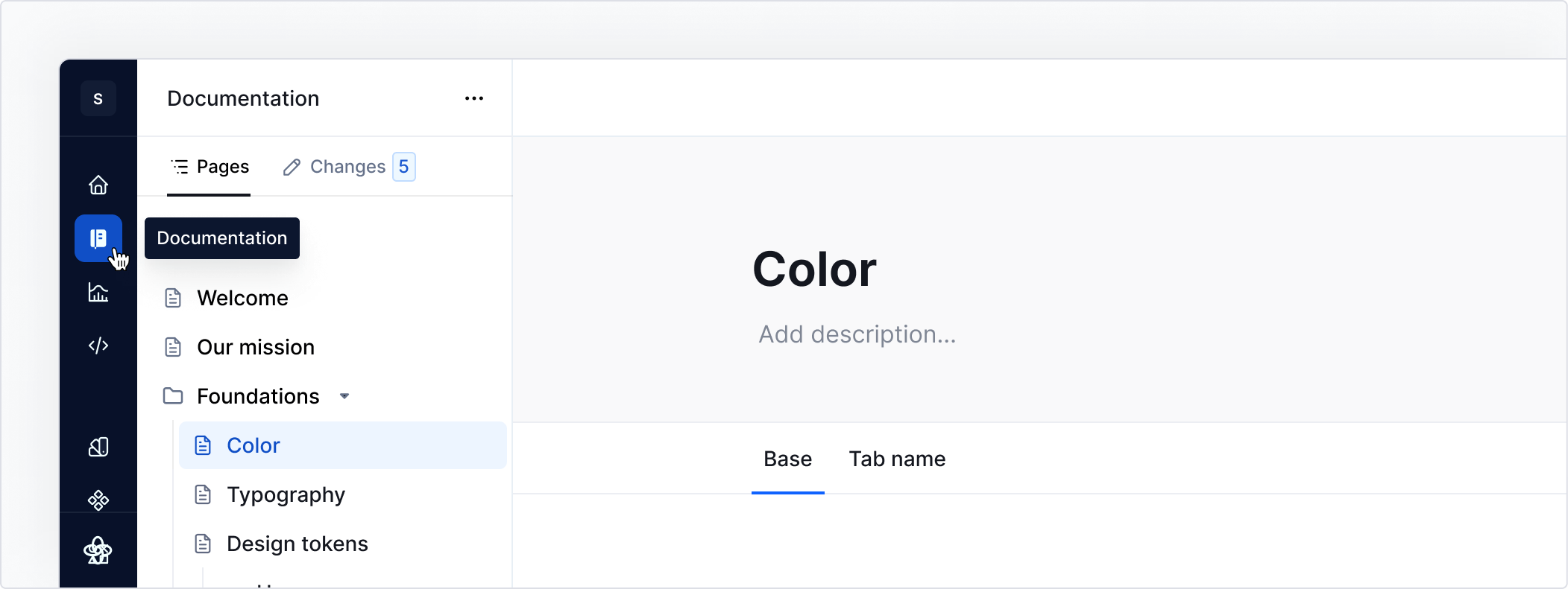 Accessing the Documentation section