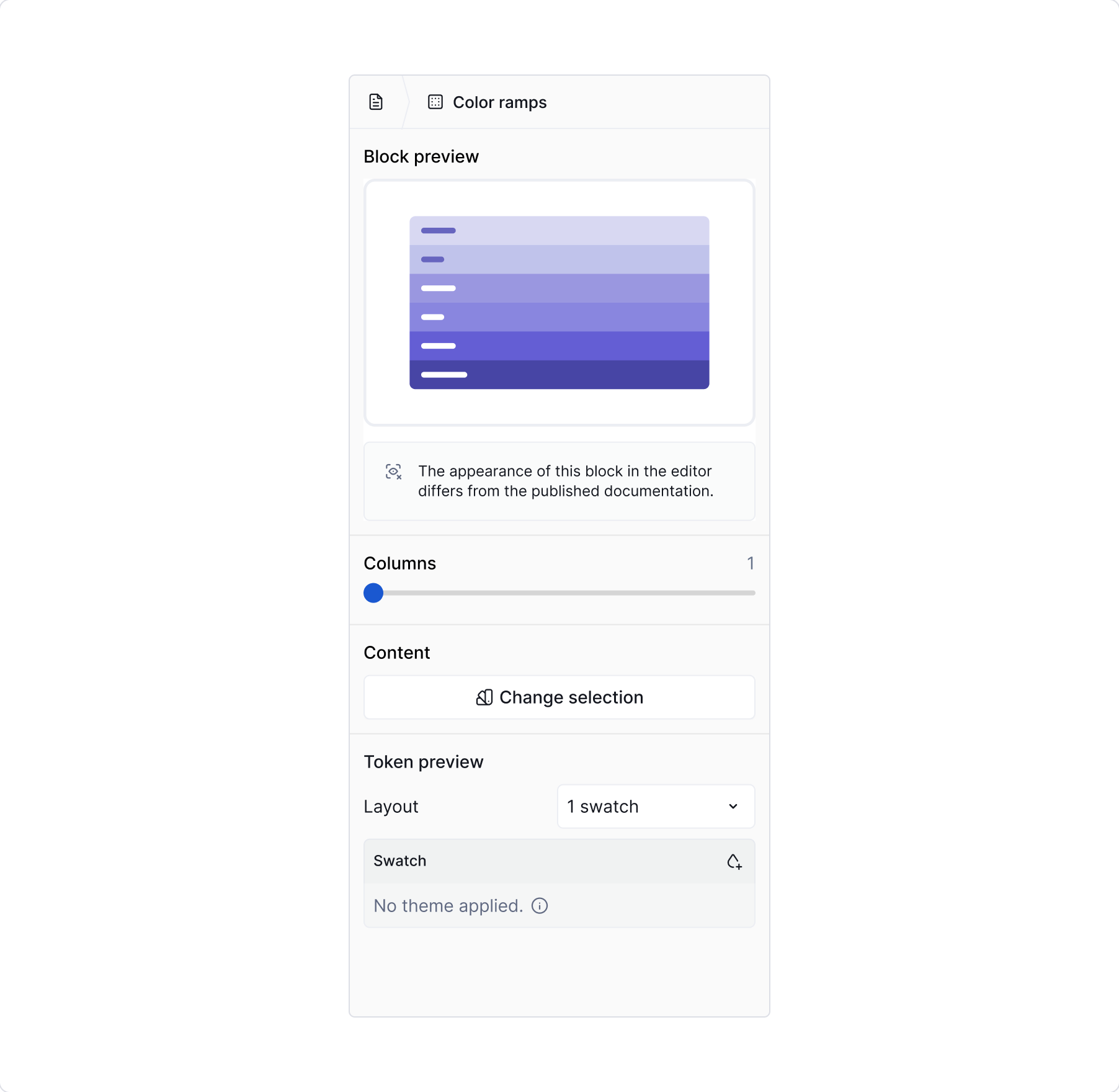 Color ramps - property panel