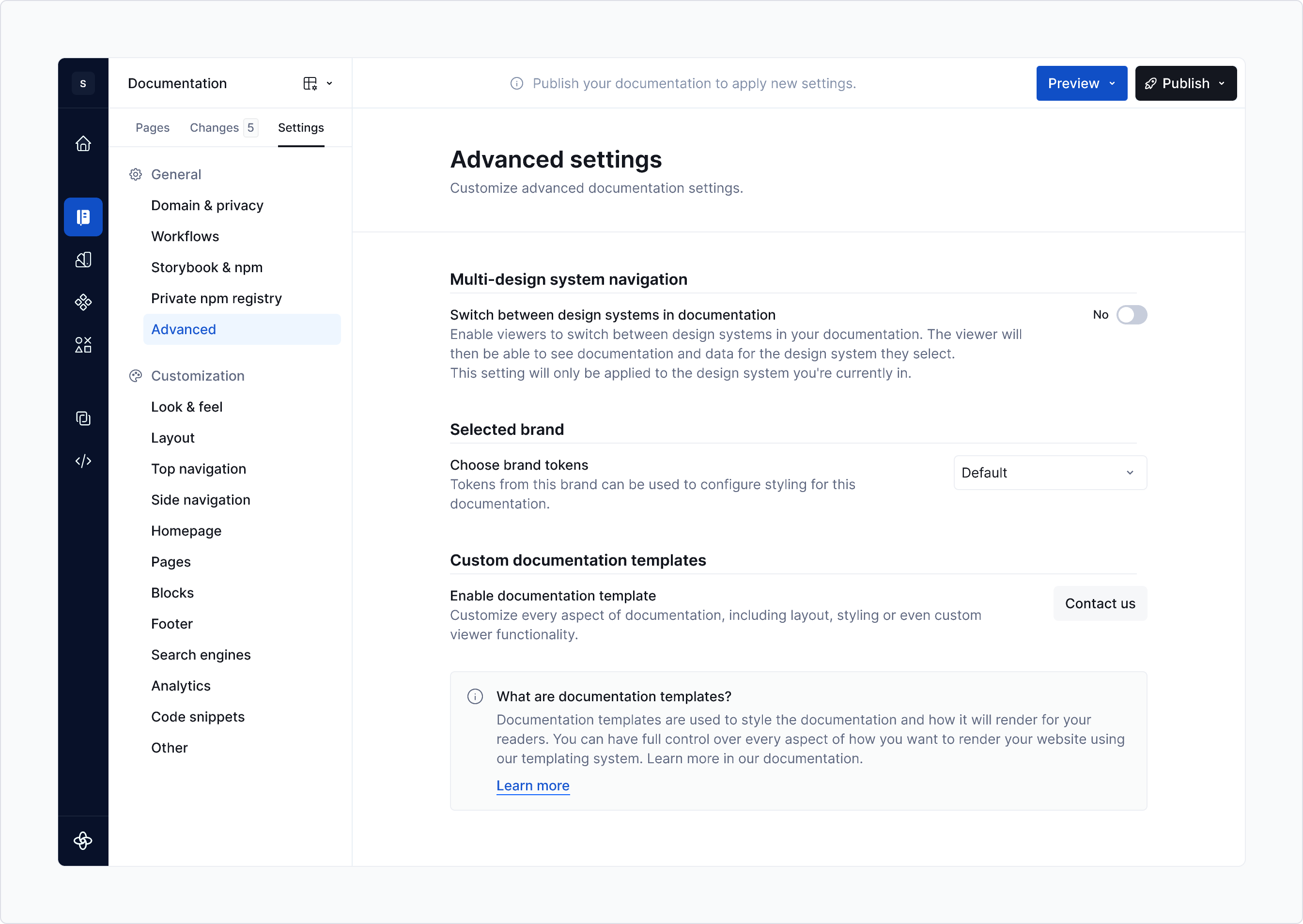 Custom documentation templates | Made with Supernova