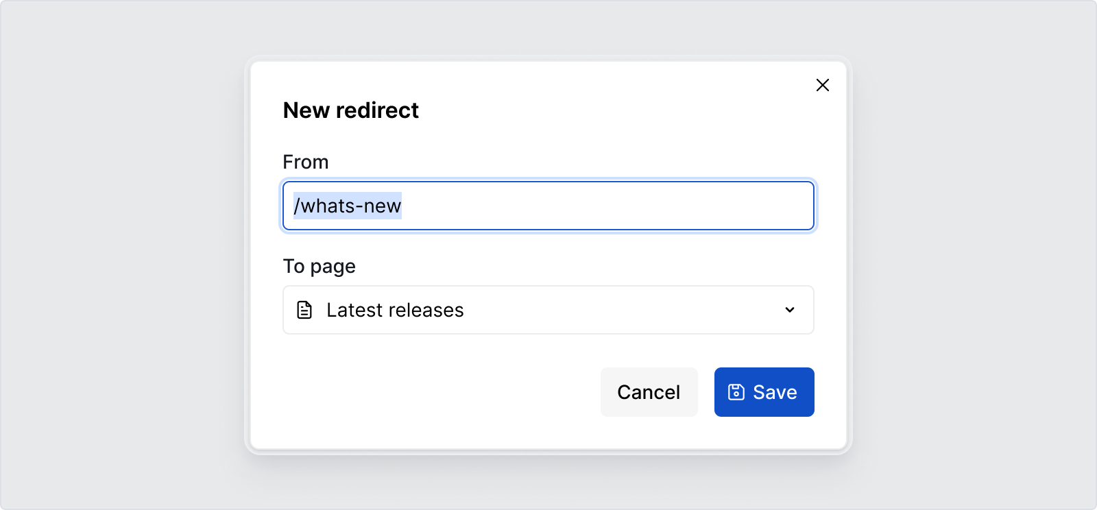 Adding a new redirect