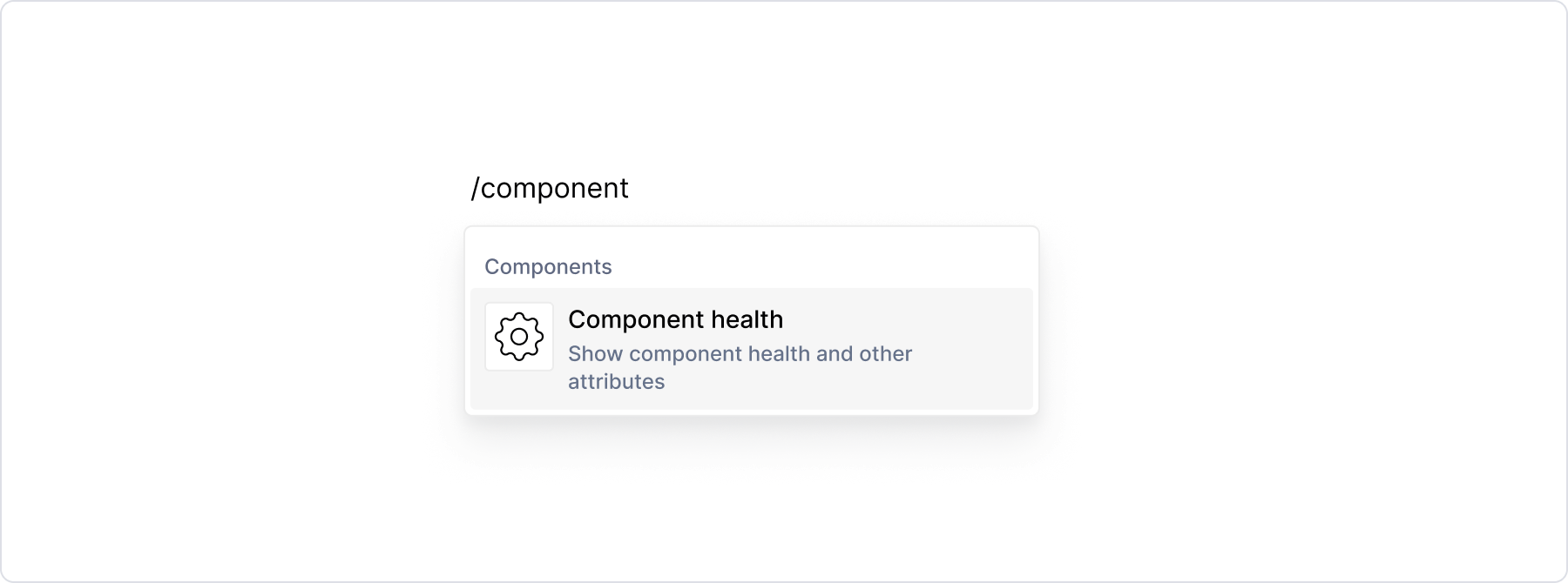 Component blocks in menu