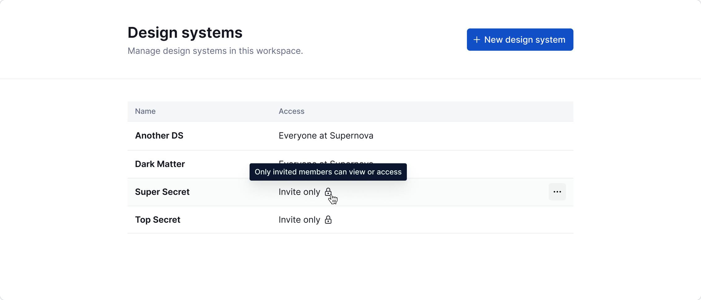 Design systems page