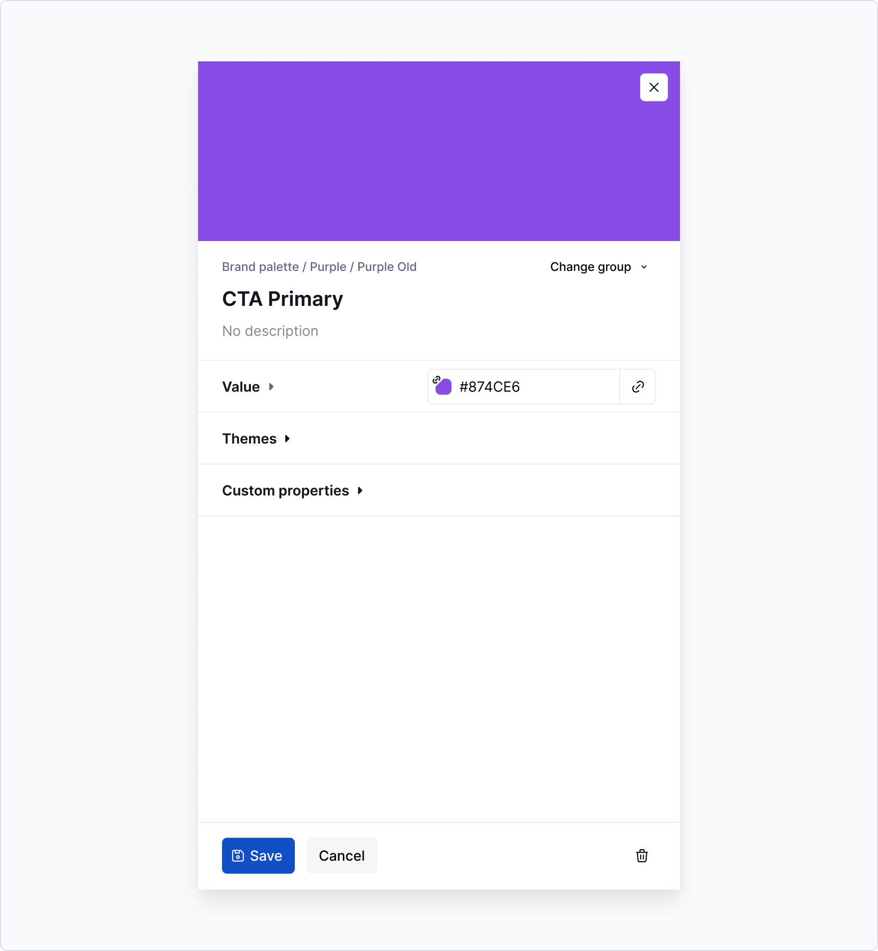 Tokens: Edit token drawer