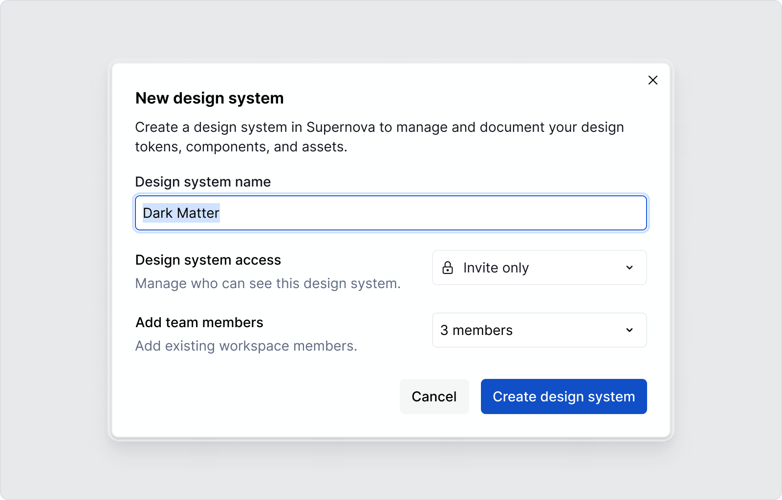 Creating a new invite only design system.