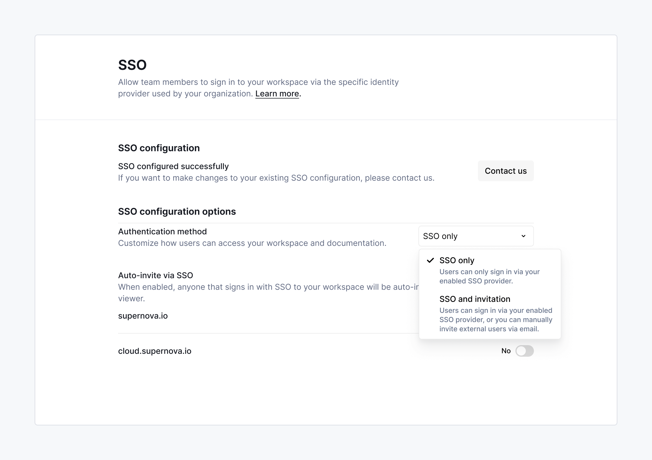 SSO configuration
