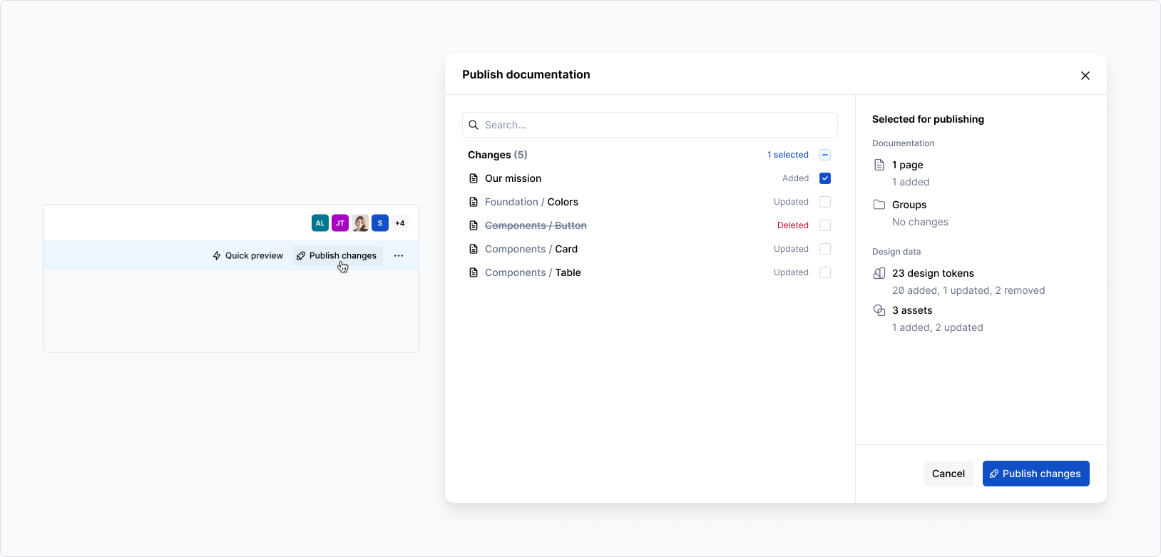 Publishing a single page