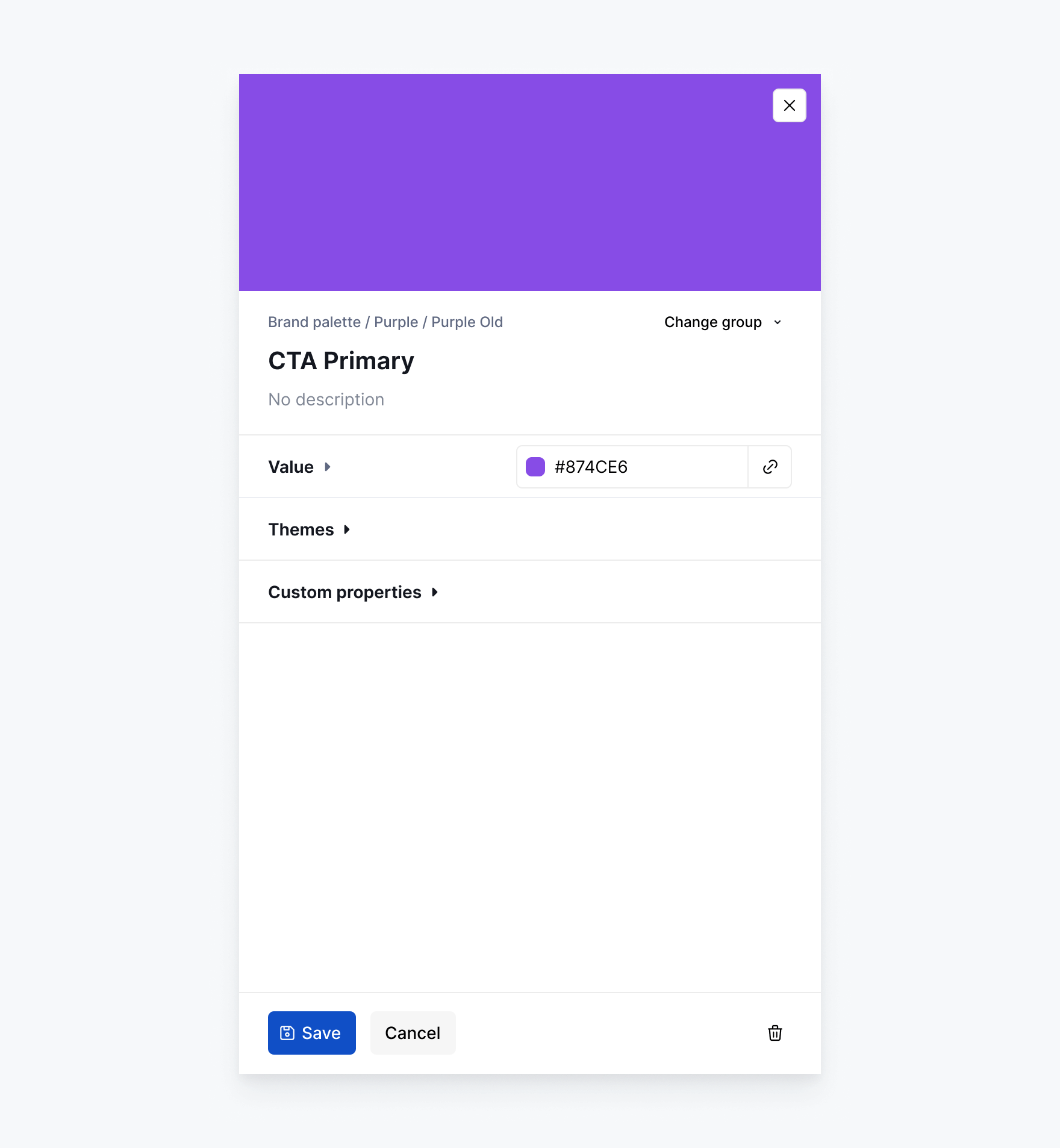 Tokens: Edit token drawer