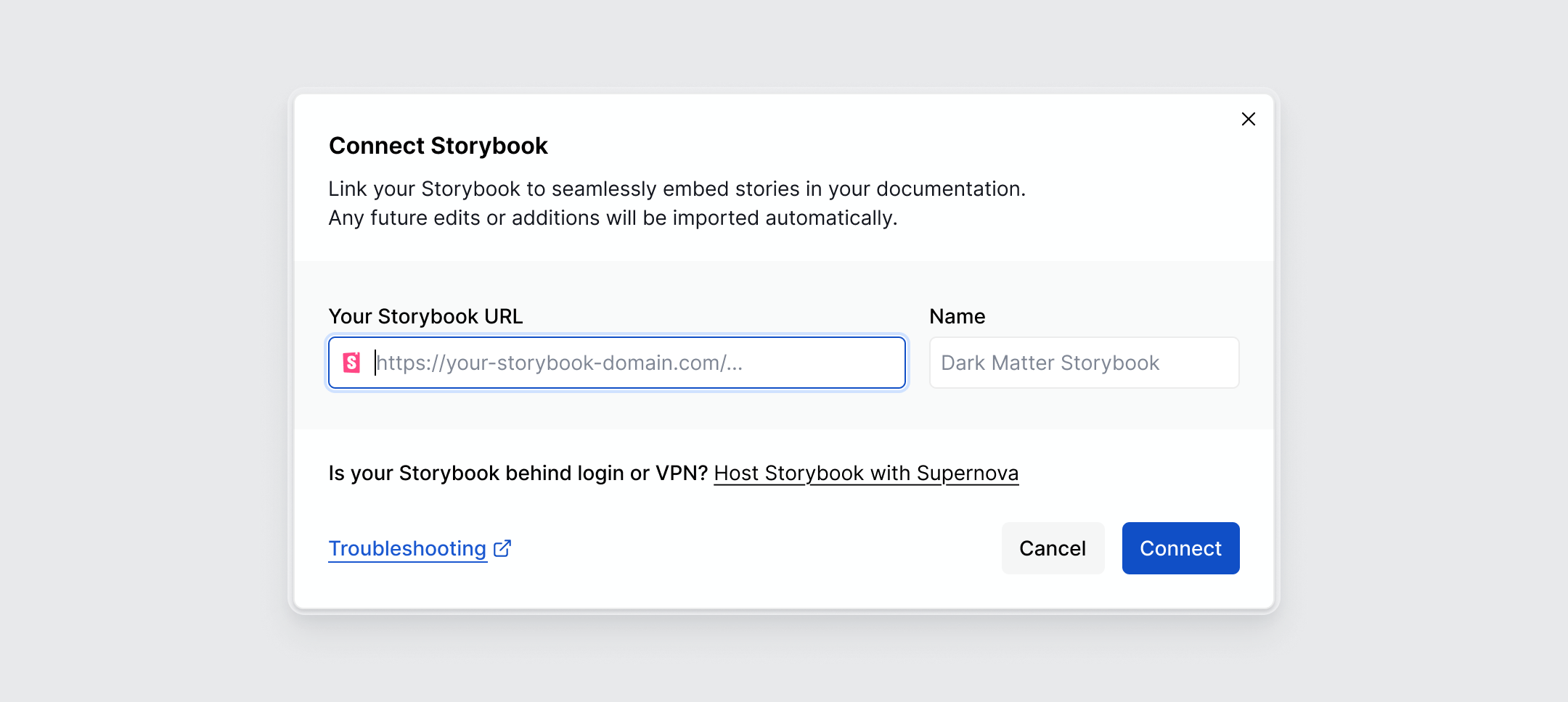 Connect Storybook
