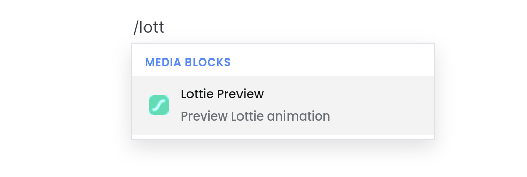 Add lottie animation block to render your lottie files