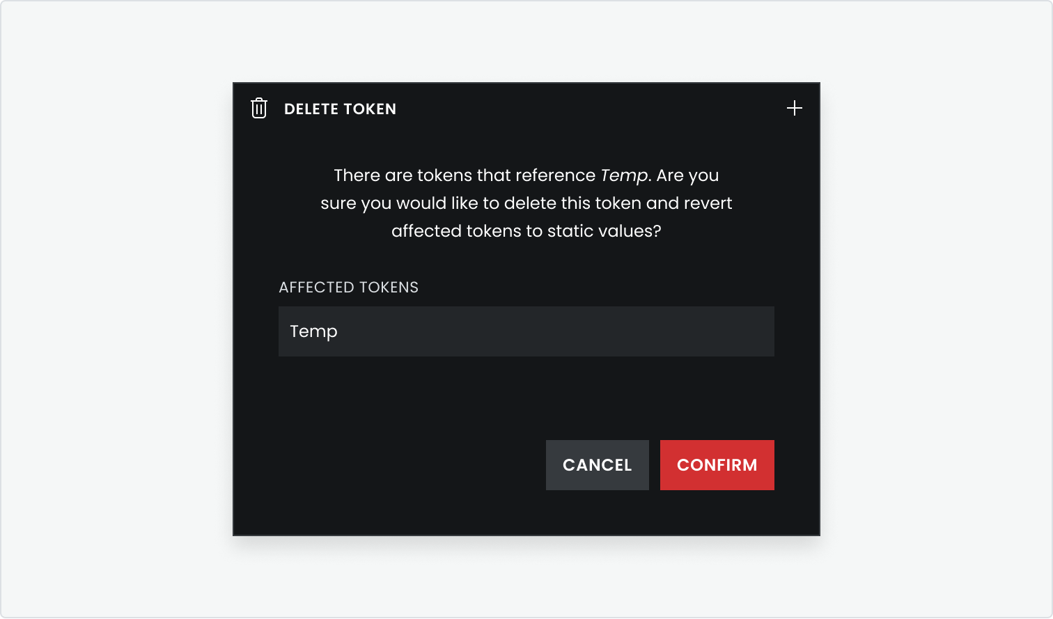 Deleting a token with dependencies