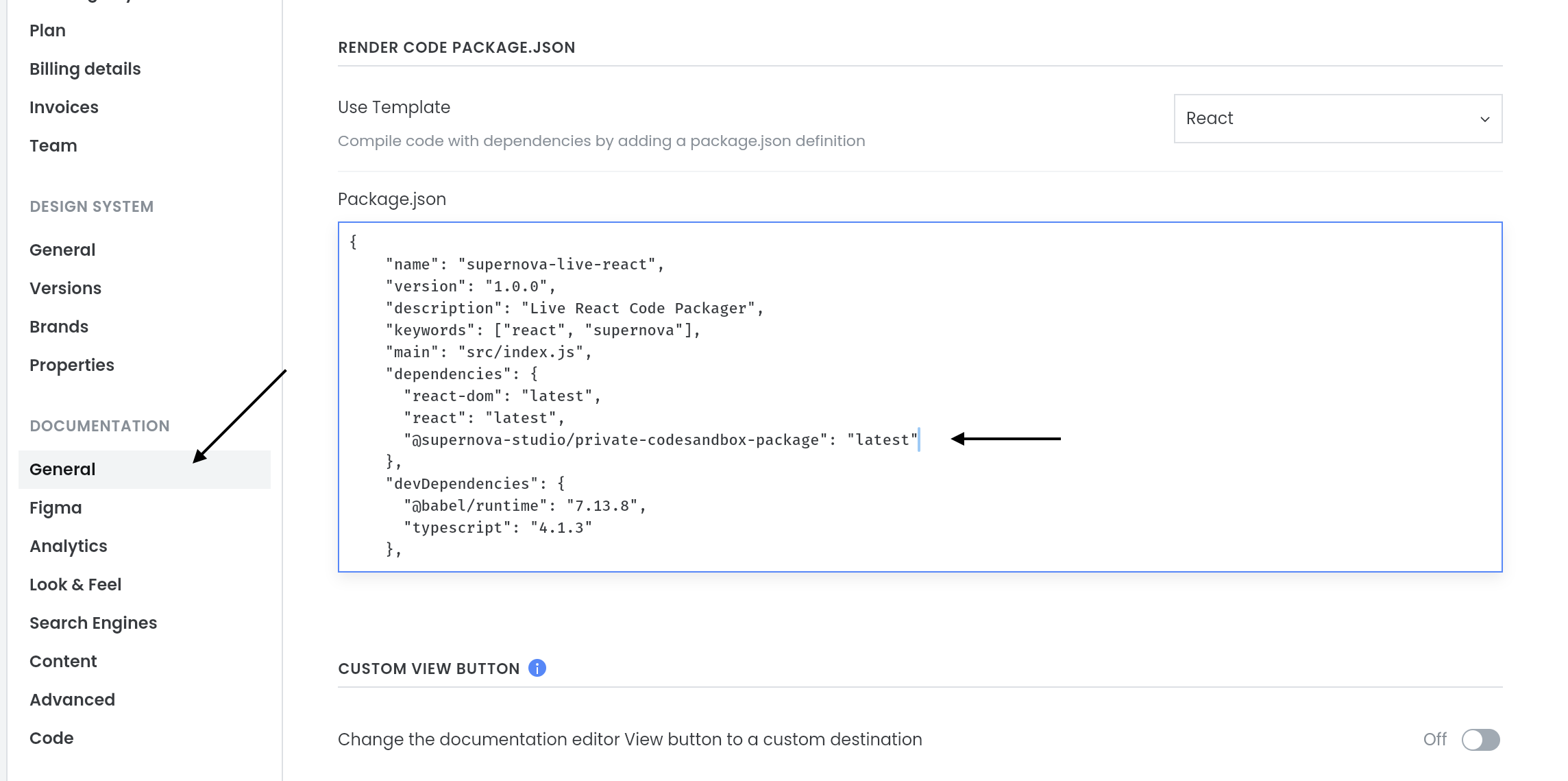 Add private packages using scope (for us, that would be @supernova-studio/package) or public ones without it.