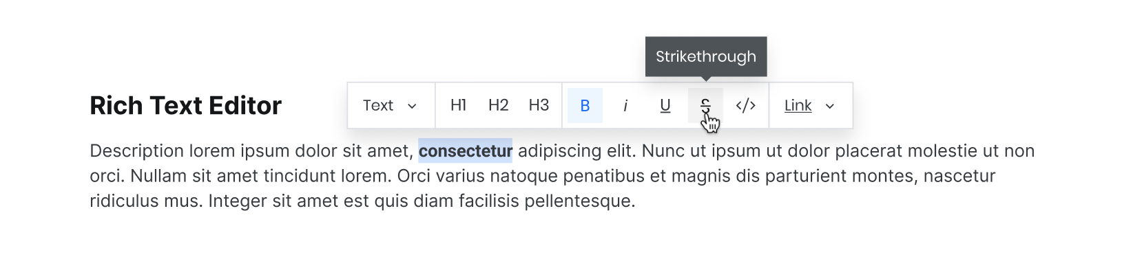 Highlight and format text using the rich text editor
