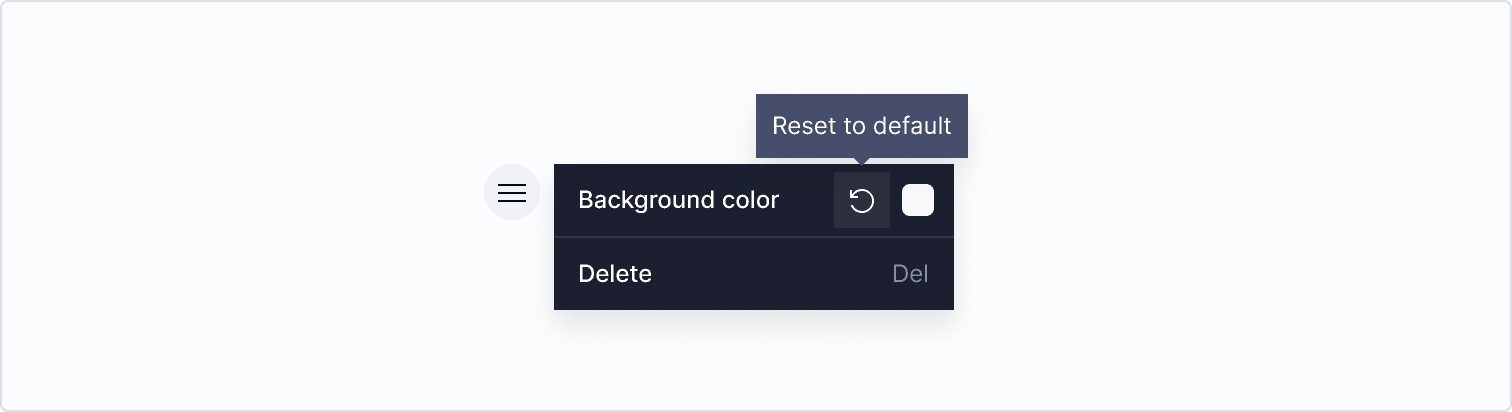 Resetting the background color for a single frame