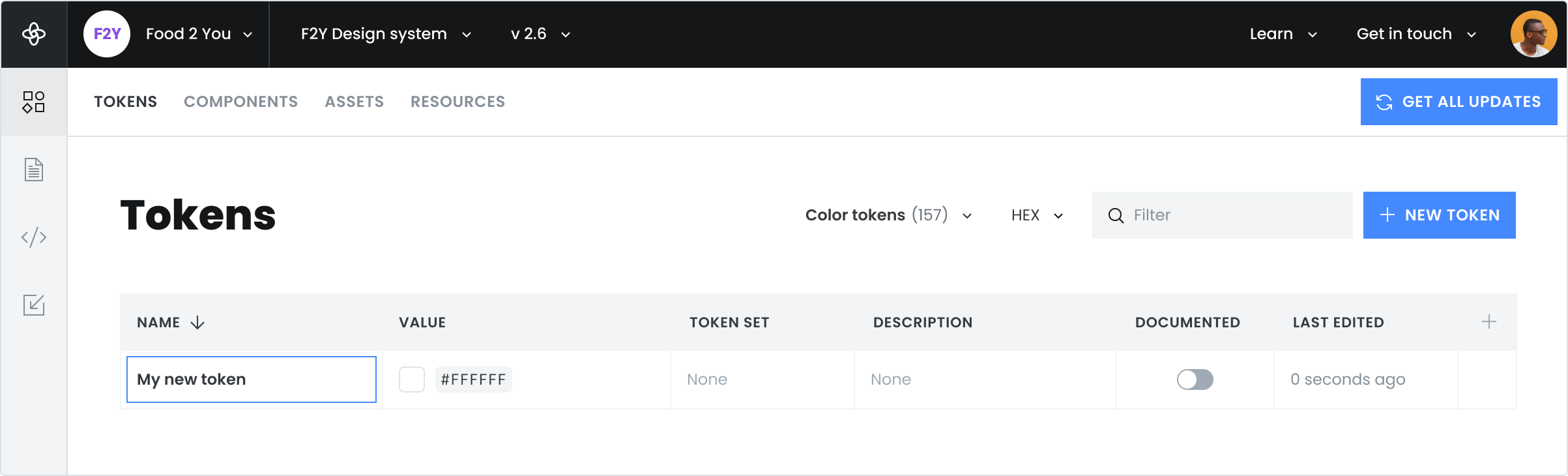 Creating a new token in Supernova
