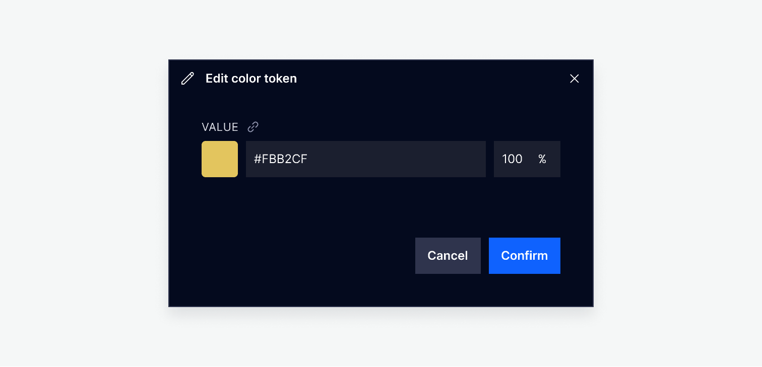 Editing a color token