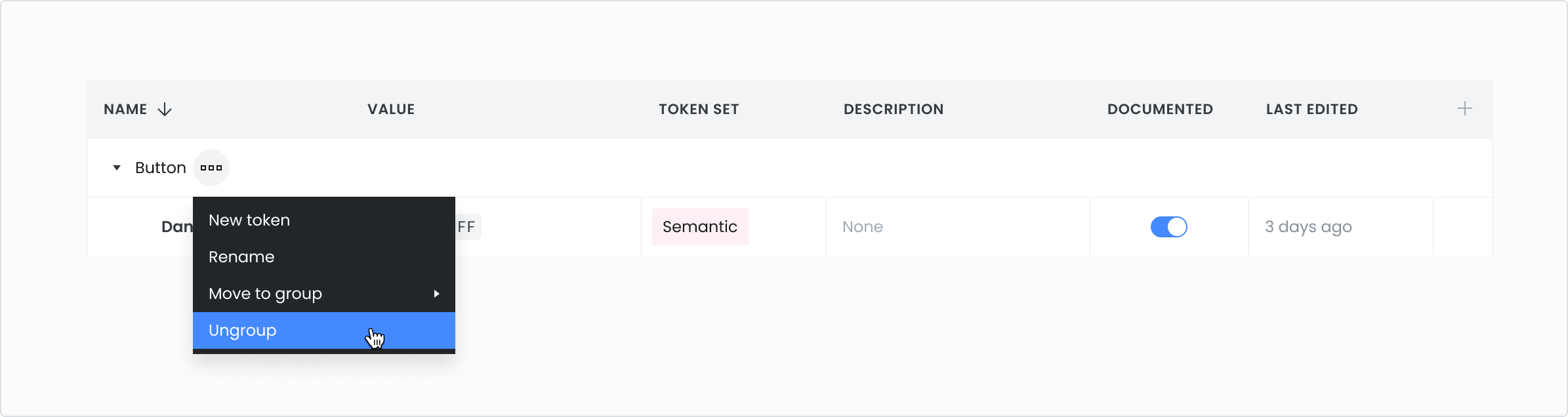 Ungrouping tokens