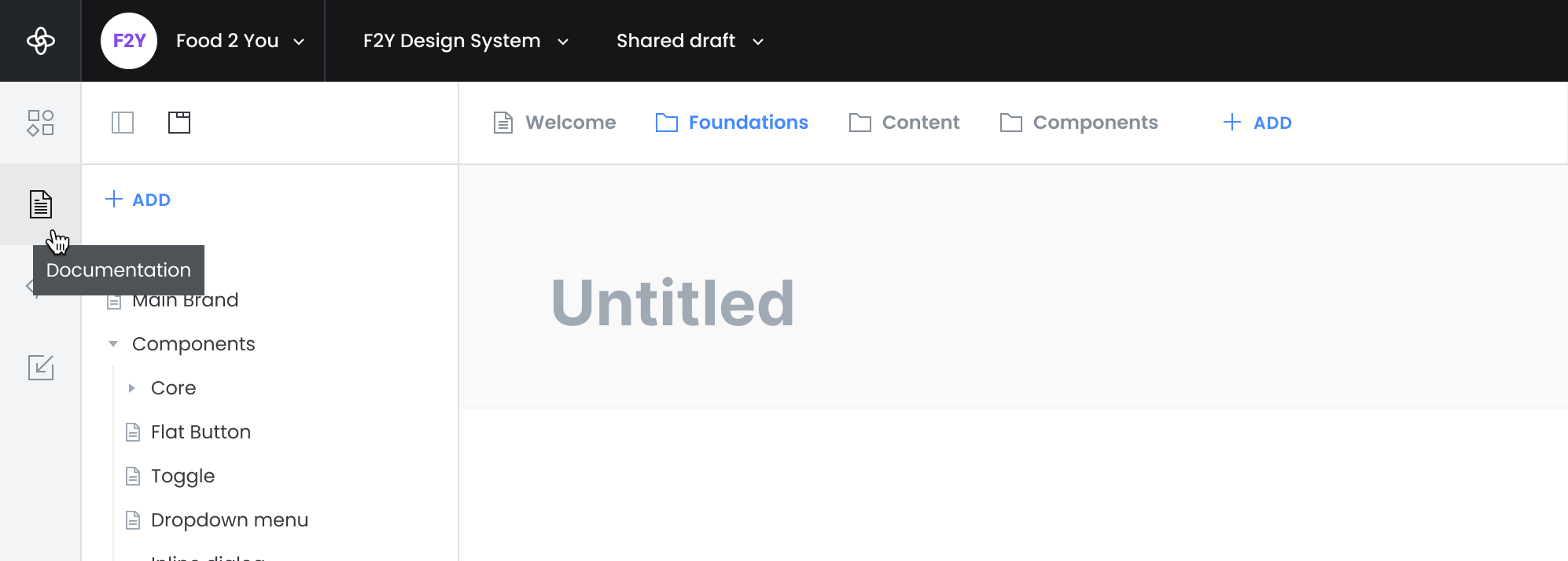 Using the documentation editor