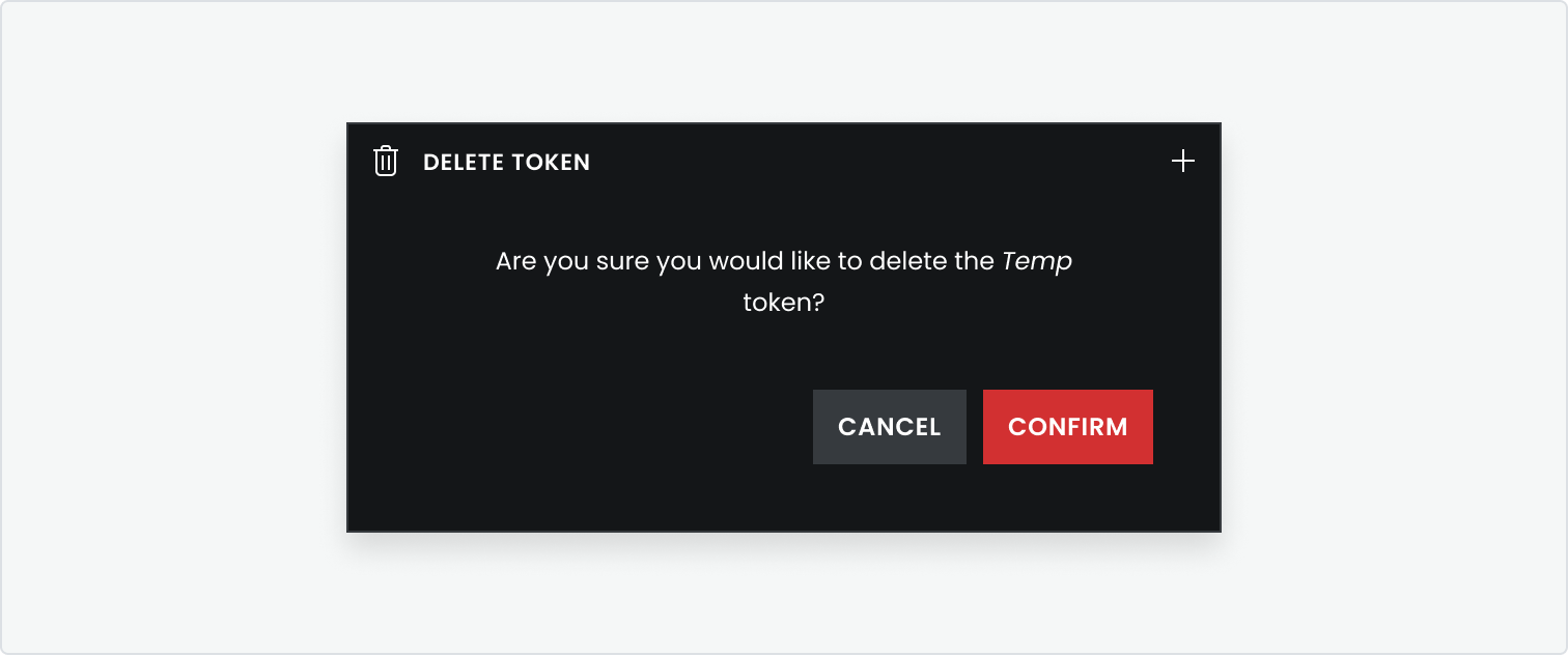 Deleting a token