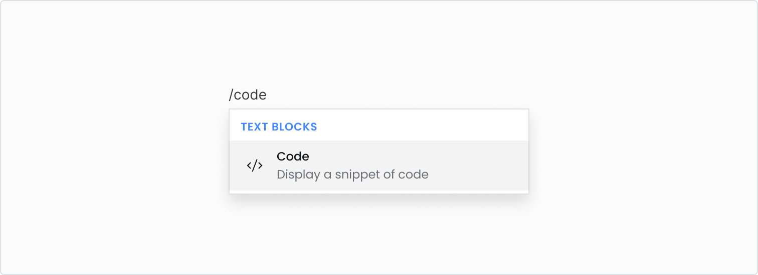 Type /code to add code block.