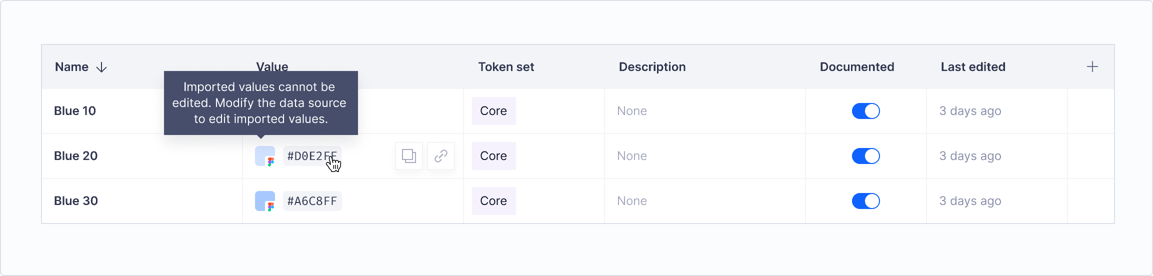 Imported token values cannot be edited in Supernova