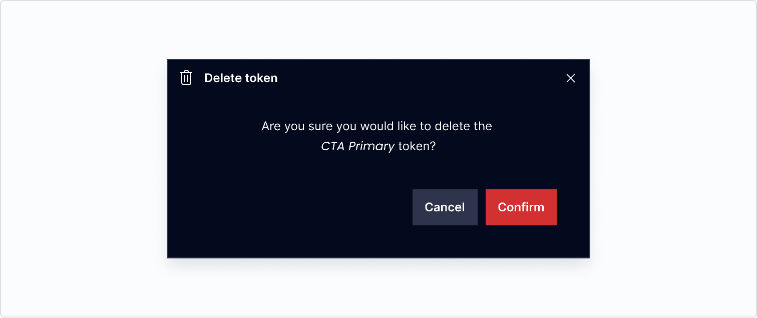 Deleting a token