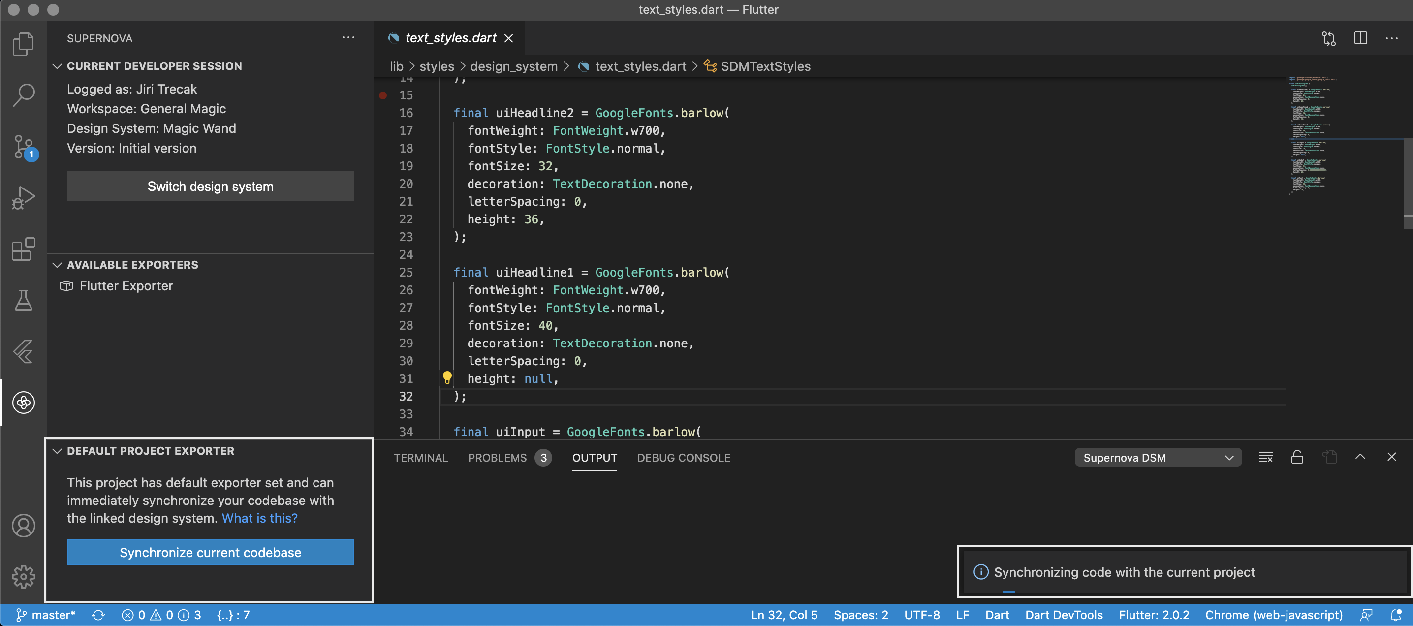 Default exporter running