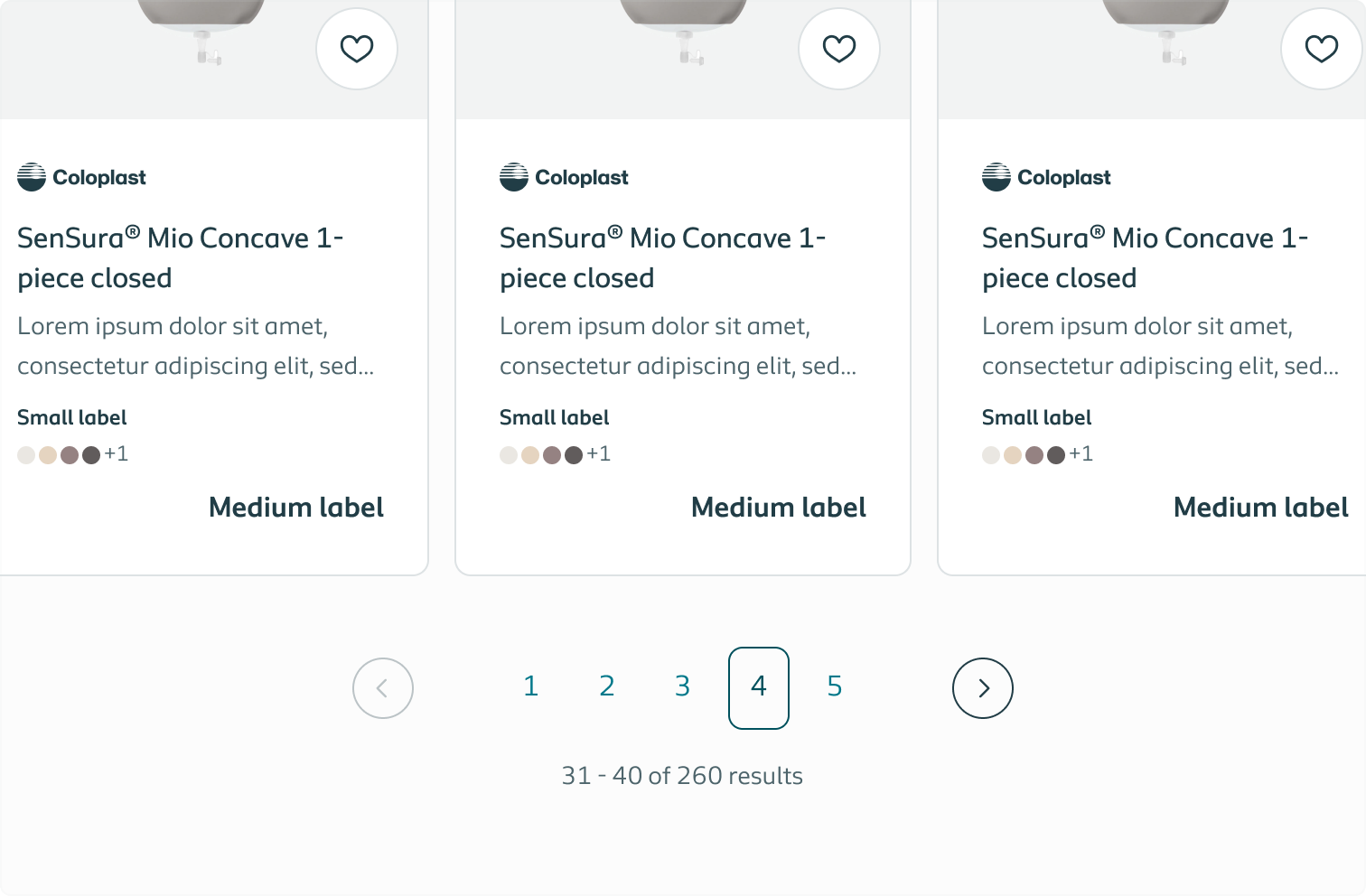 Visualising the pagination component in a layout
