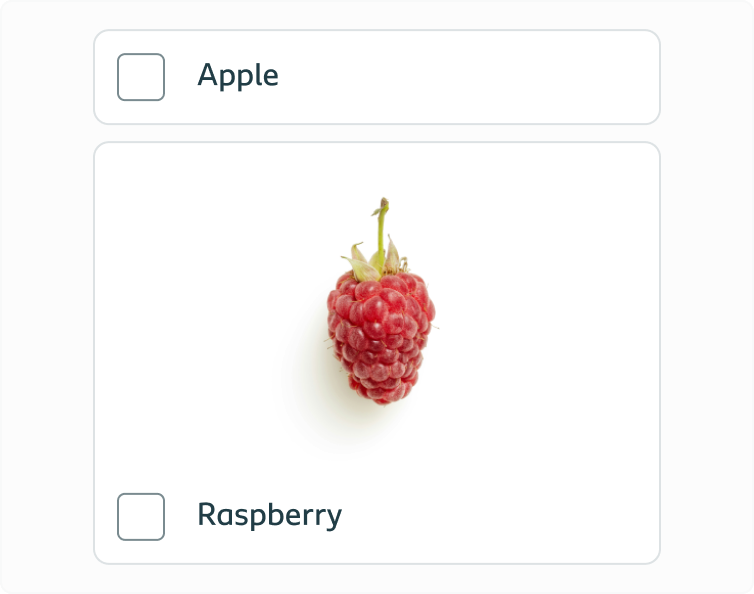 One answer option with image and one without
