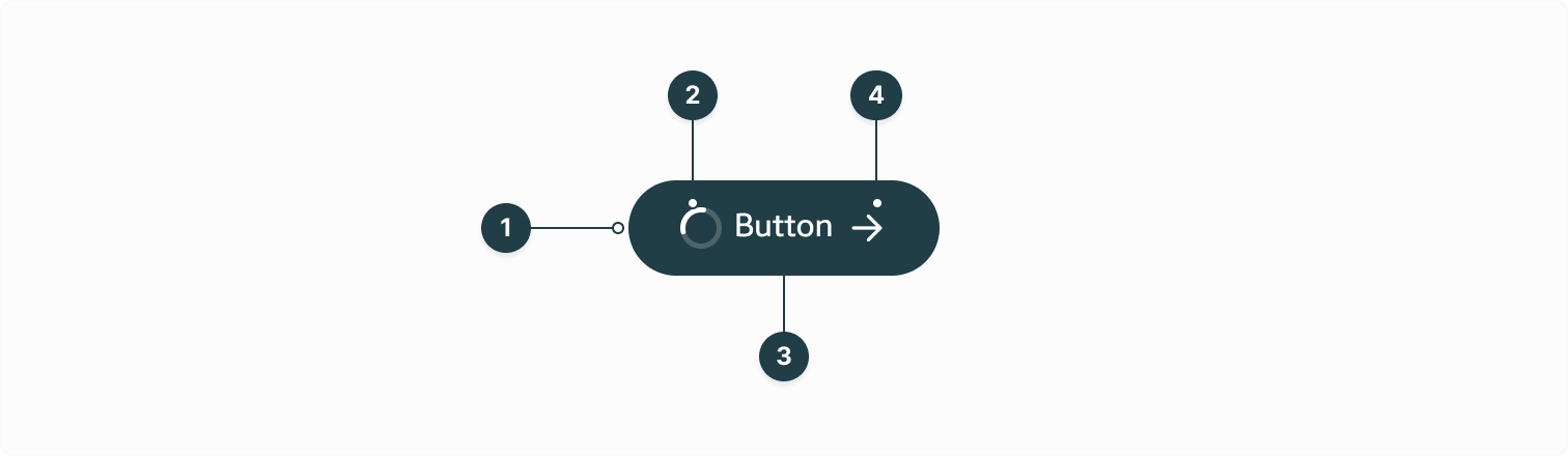 Listing all the separate elements of the button component