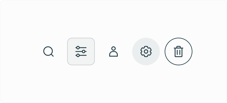 A mix of icon buttons of varying type