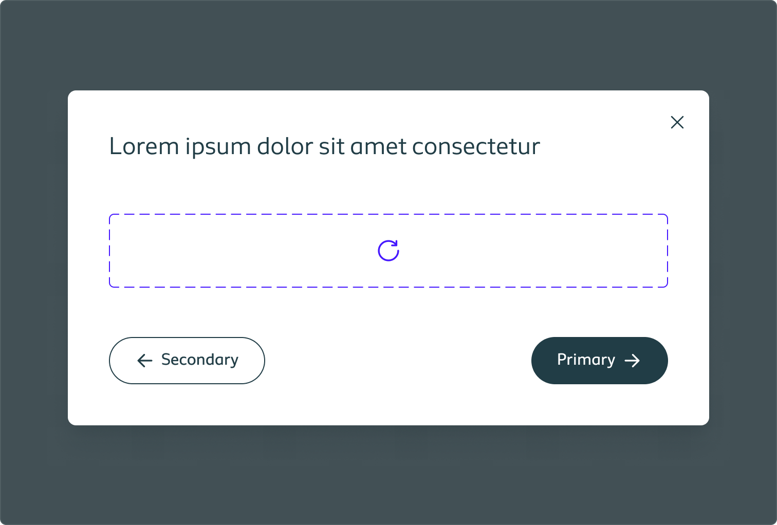 Example of a dialog for progressive disclosure