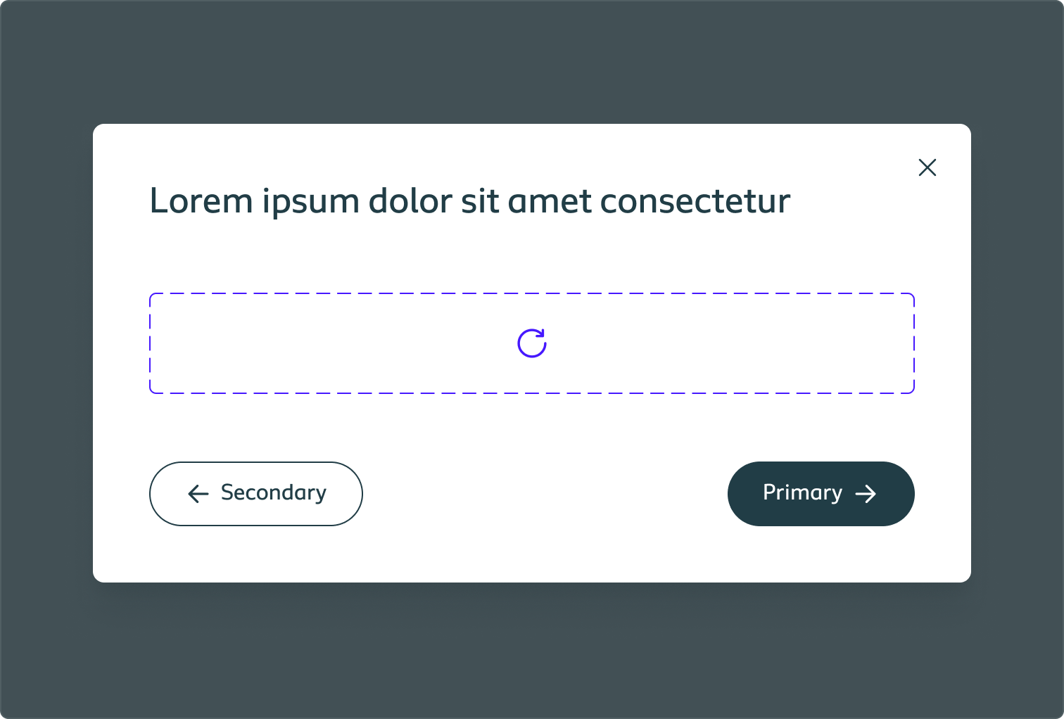 Example of a dialog for progressive disclosure
