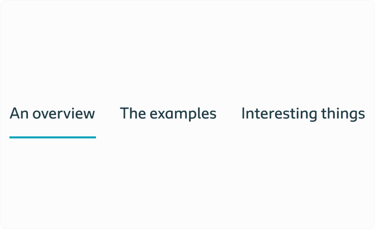 An example of tabs, labeled with unnecessary words