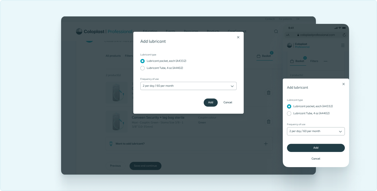 Decorative example of a dialog on tablet and mobile screens