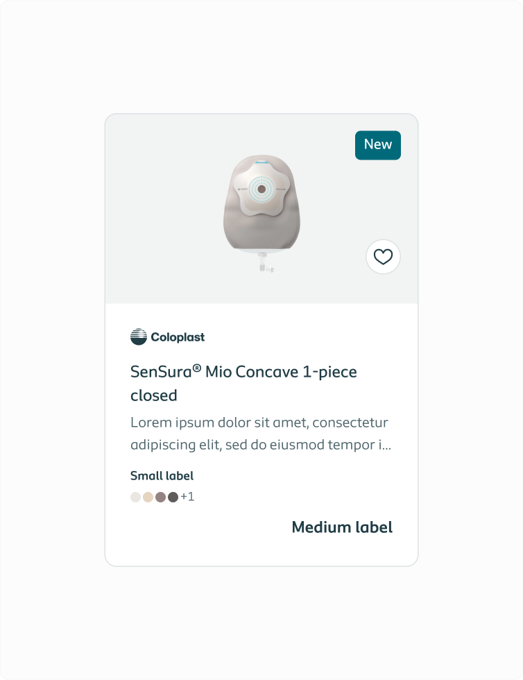 Product card containing a badge labeled 