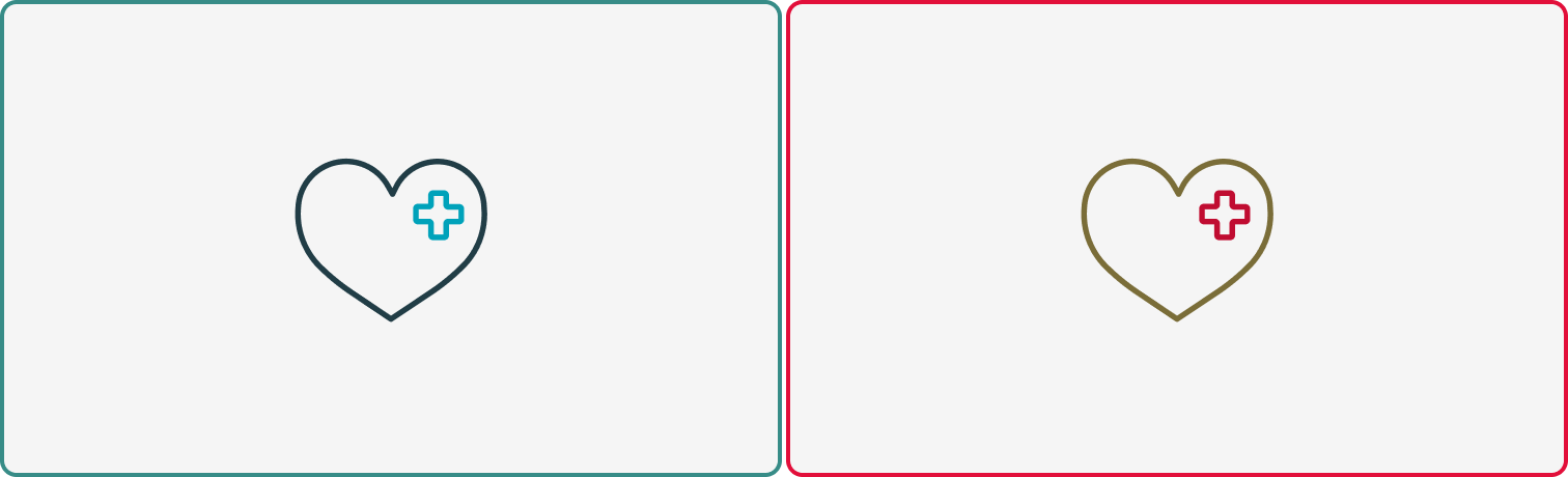 Visual example of the do's and dont's of brand icon colours