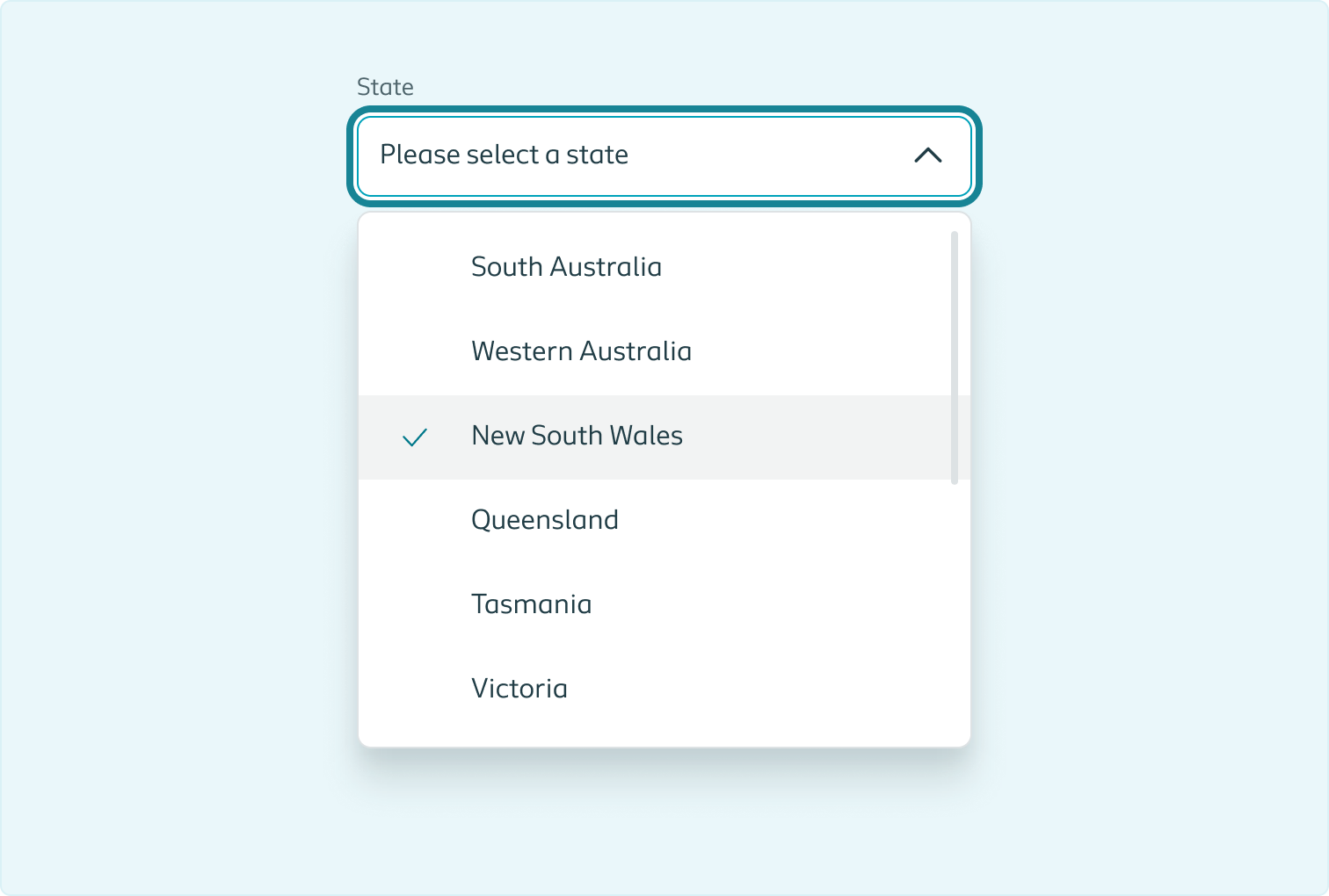 Decorative page cover showing and example of the dropdown in use