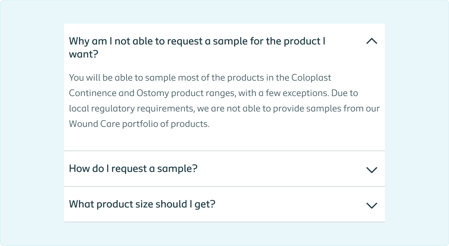 Example of a few stacked accordion elements