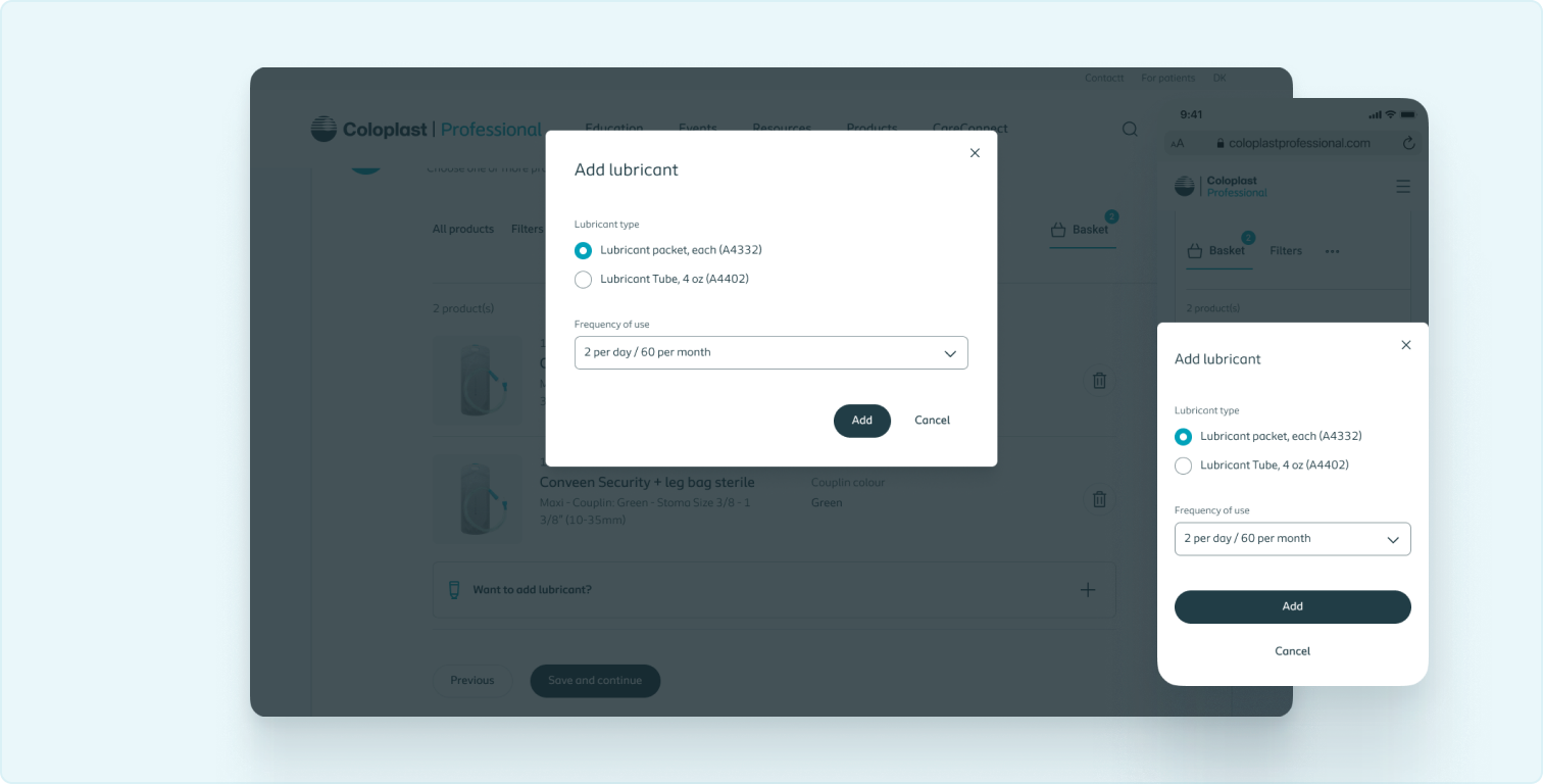 Decorative example of a dialog on tablet and mobile screens