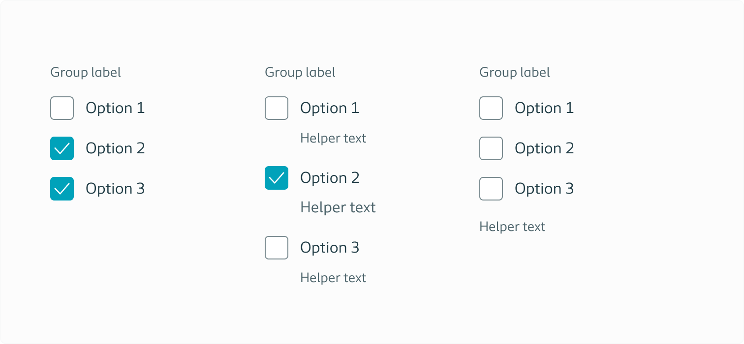 Example of vertically grouped checkboxes