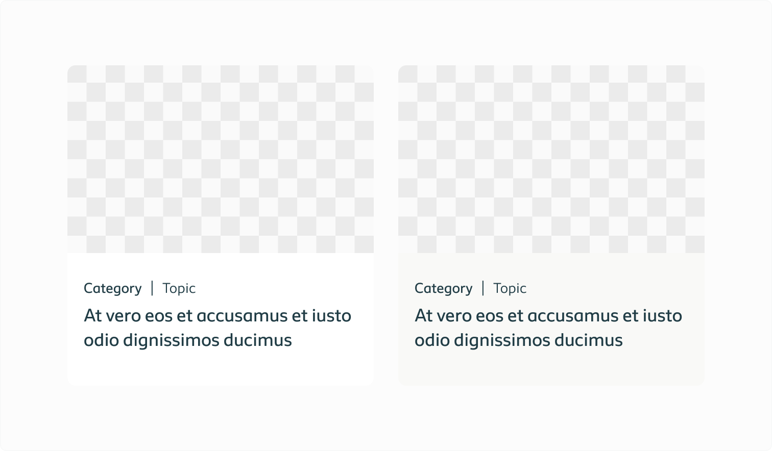 Showing both background options of the article card side by side.
                                                                                                    